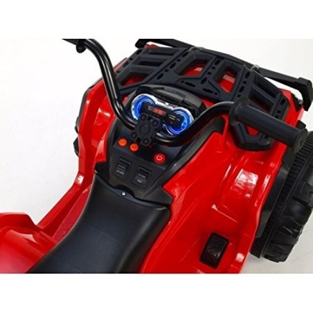 Super Quad Lander elettrico per Bambini 12V doppio motore Full optional con Ammortozzatori Rosso