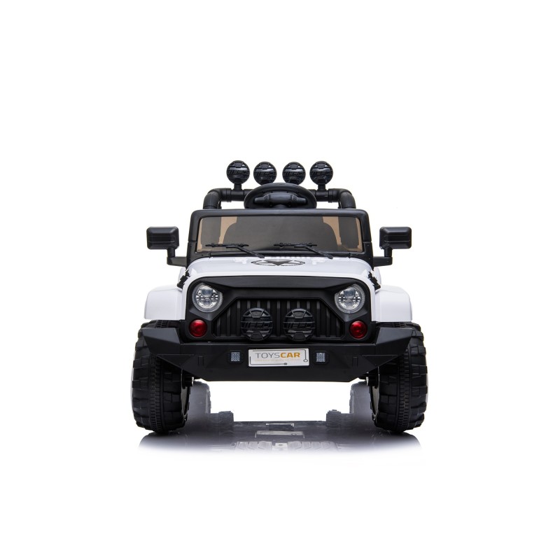 Auto Macchina Elettrica per Bambini Fuoristrada Bianca 12V MP3 Led con Telecomando Full Optional Sedili in Pelle