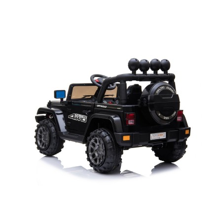 Auto Macchina Elettrica Fuoristrada Adventure per Bambini Nera 12V MP3 Led con Telecomando Full Optional Sedili in Pelle