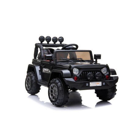 Auto Macchina Elettrica Fuoristrada Adventure per Bambini Nera 12V MP3 Led con Telecomando Full Optional Sedili in Pelle