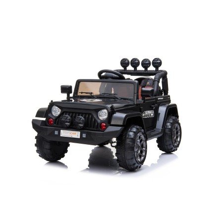Auto Macchina Elettrica Fuoristrada Adventure per Bambini Nera 12V MP3 Led con Telecomando Full Optional Sedili in Pelle