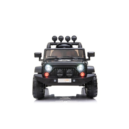Auto Macchina Elettrica Fuoristrada Adventure per Bambini Nera 12V MP3 Led con Telecomando Full Optional Sedili in Pelle