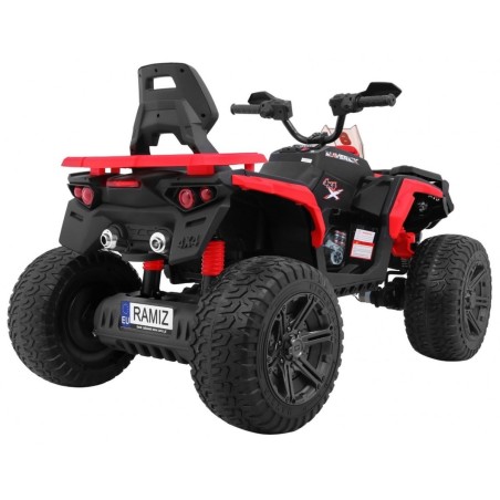 Super Quad elettrico Maverick per Bambini 12V doppio motore Full optional con Ammortozzatori Bianco Nero/rosso