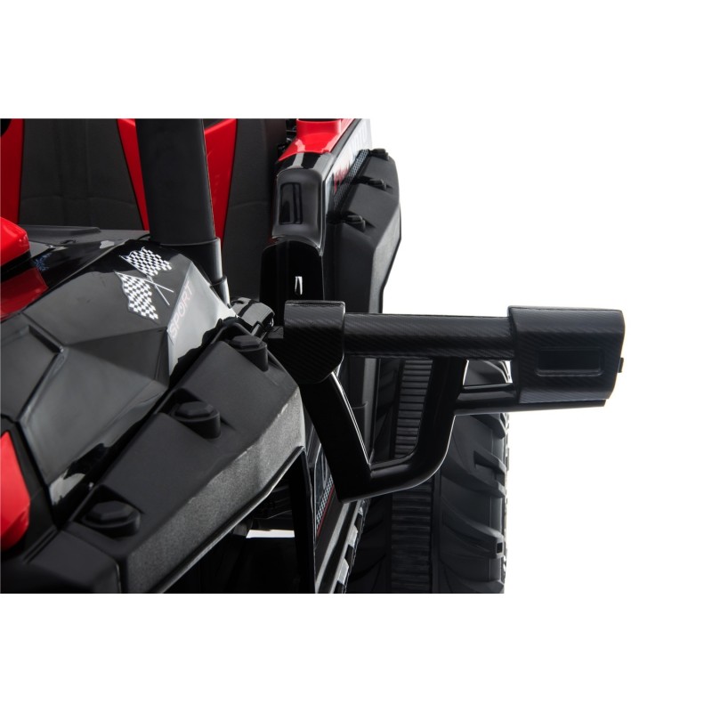 Auto Macchina Elettrica Jeep Fuoristrada Racing 2 Posti 12V per Bambini porte apribili Con telecomando (Blue)