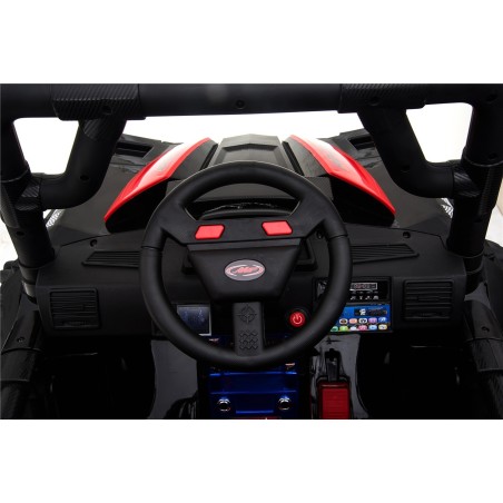 Auto Macchina Elettrica Jeep Fuoristrada Racing 2 Posti 12V per Bambini porte apribili Con telecomando (Blue)