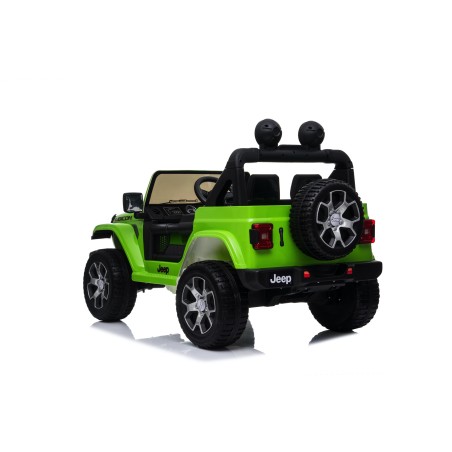 Auto Macchina Elettrica Jeep Wrangler Rubicon 12V per Bambini porte apribili Con telecomando Full accessori (Green)