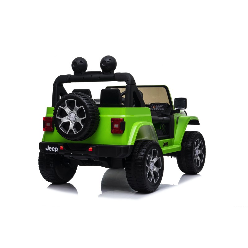 Auto Macchina Elettrica Jeep Wrangler Rubicon 12V per Bambini porte apribili Con telecomando Full accessori (Green)