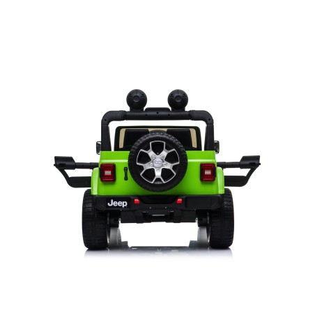 Auto Macchina Elettrica Jeep Wrangler Rubicon 12V per Bambini porte apribili Con telecomando Full accessori (Green)
