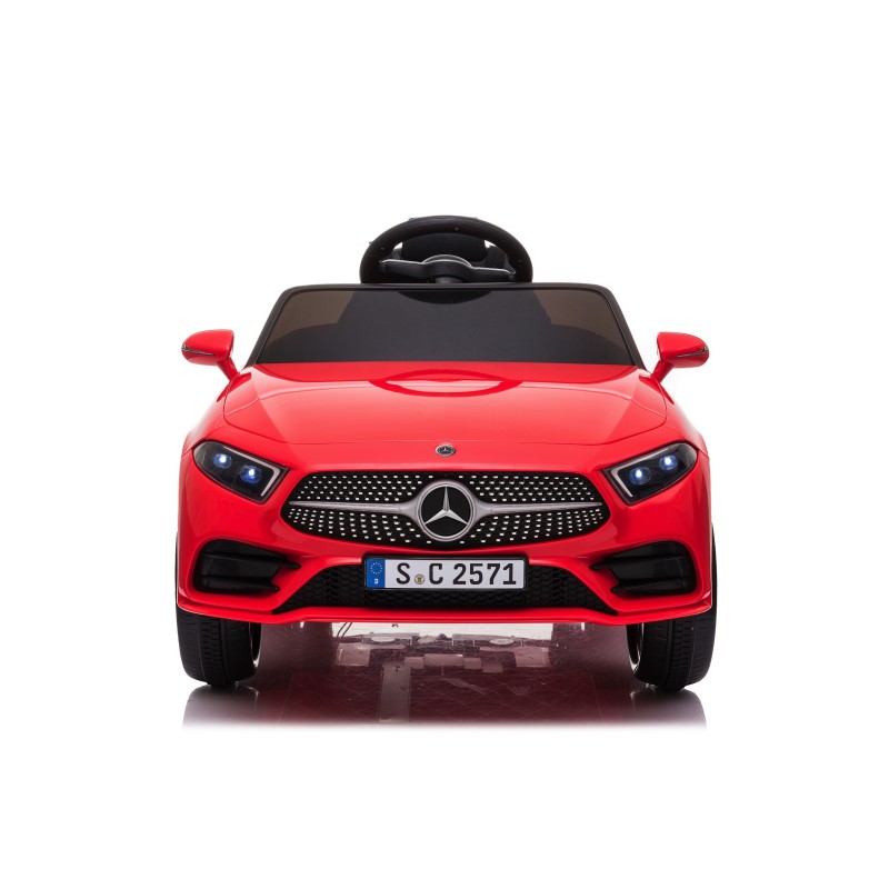 Auto Macchina Elettrica per Bambini 12V Mercedes CLS 350 AMG Rossa con Sedile in Pelle Telecomando 2.4 GHz Porte Apribili e MP3