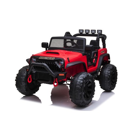 Auto Macchina Elettrica Fuoristrada Big Adventure 24V Rossa per Bambini 2 Posti Full Optional sedile in pelle telecomando porte 