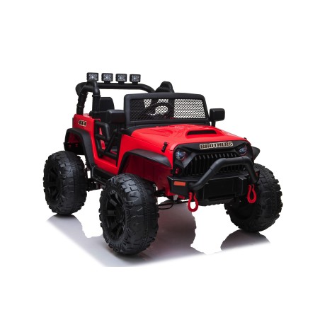 Auto Macchina Elettrica Fuoristrada Big Adventure 24V Rossa per Bambini 2 Posti Full Optional sedile in pelle telecomando porte 