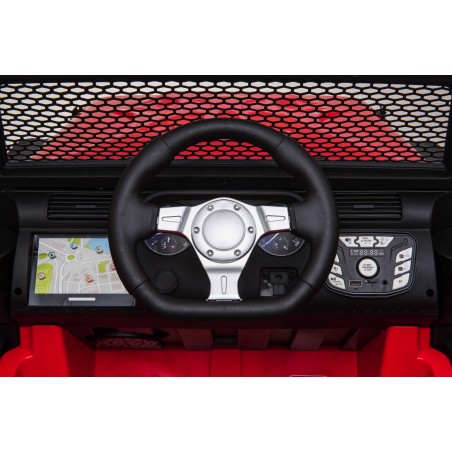 Auto Macchina Elettrica Fuoristrada Big Adventure 24V Rossa per Bambini 2 Posti Full Optional sedile in pelle telecomando porte 