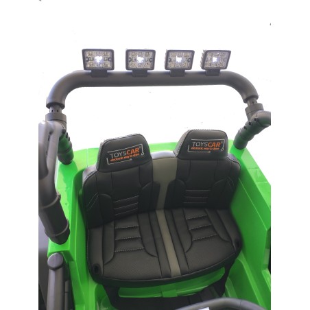 Auto Macchina Elettrica Fuoristrada Big Adventure 24V Verde per Bambini 2 Posti Full Optional sedile in pelle telecomando porte 