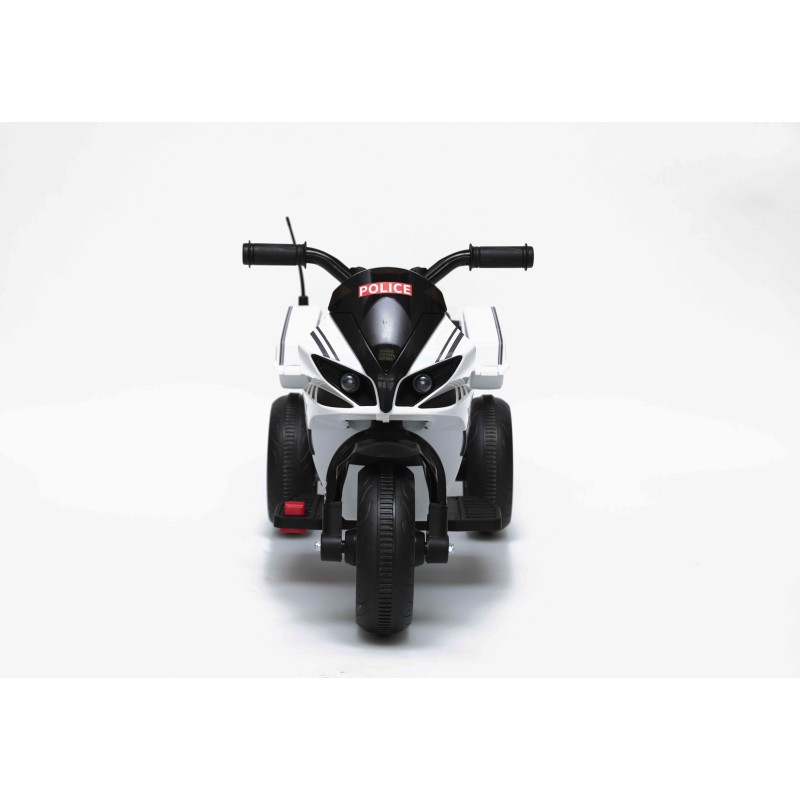 Moto Elettrica Polizia per bambini con Musiche Luci Mp3 Marcia avanti e indietro accelleratore 3 ruote