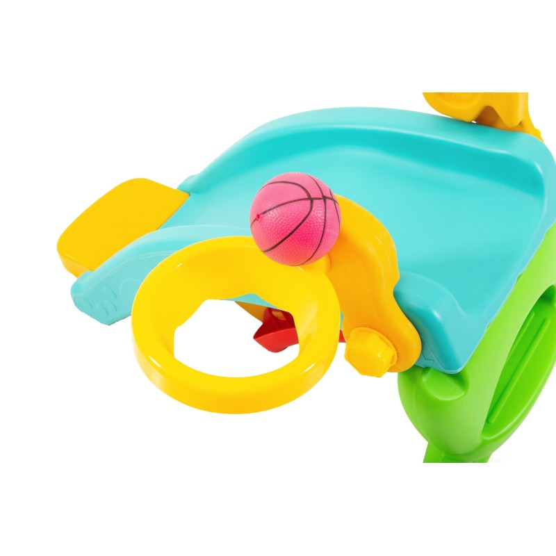 Scivolo per Bambini Cavallo a Dondolo e canestro Basket Multifunzione 3 in 1 H50 x L83 x L48
