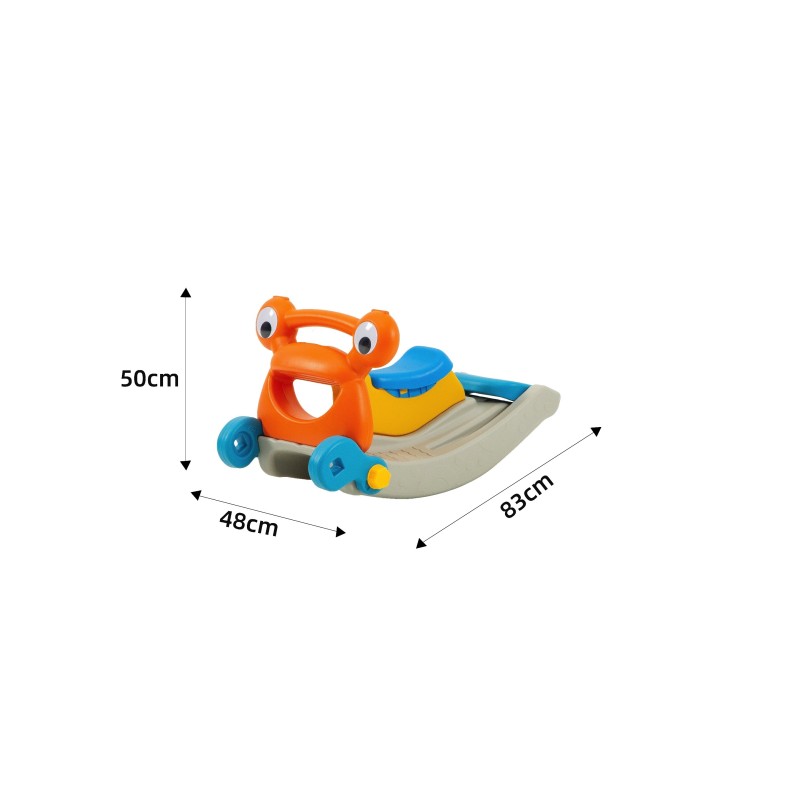 Scivolo per Bambini Cavallo a Dondolo e canestro Basket Multifunzione 3 in 1 H50 x L83 x L48