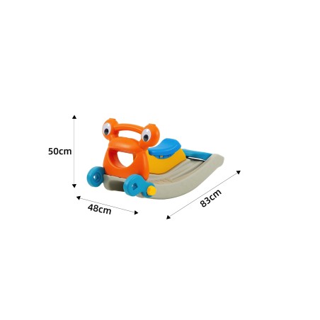 Scivolo per Bambini Cavallo a Dondolo e canestro Basket Multifunzione 3 in 1 H50 x L83 x L48