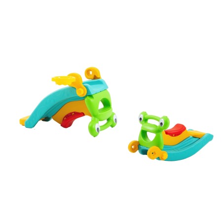 Scivolo per Bambini Cavallo a Dondolo e canestro Basket Multifunzione 3 in 1 H50 x L83 x L48