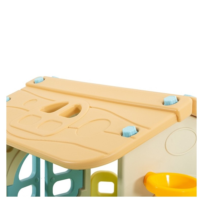 Casetta Per Bambini Partyfun multifunzione con canestro porte e finestre apribili H117 X L163 X L146