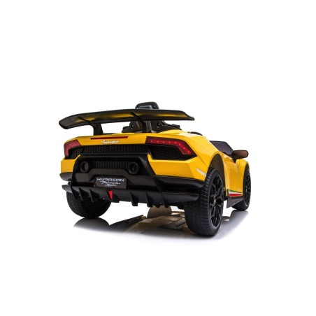 Auto Macchina Elettrica per Bambini 12V Lamborghini Huracán Gialla con Telecomando Porte apribili Led e suoni Mp3