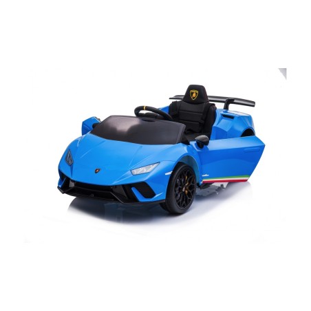 Auto Macchina Elettrica per Bambini 12V Lamborghini Huracán Blue con Telecomando Porte apribili Led e suoni Mp3