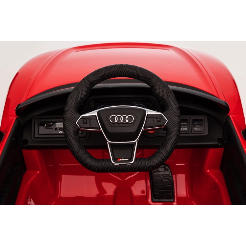 Auto Macchina Elettrica per Bambini 12V Audi RS e-tron GT Sedile Pelle con Telecomando Rossa