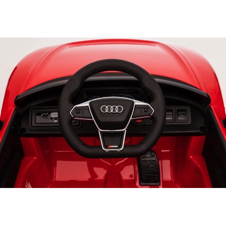 Auto Macchina Elettrica per Bambini 12V Audi RS e-tron GT Sedile Pelle con Telecomando Rossa