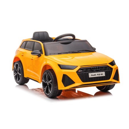 Auto Macchina Elettrica per Bambini 12V Audi RS 6 Sedile Pelle con Telecomando  