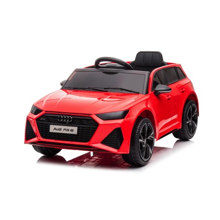 Auto Macchina Elettrica per Bambini 12V Audi RS 6 Sedile Pelle con Telecomando  