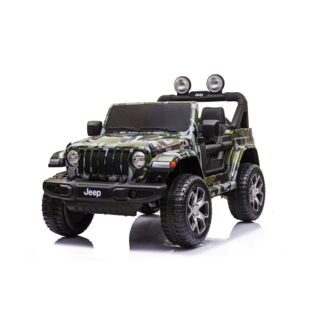 Auto Macchina Elettrica Jeep Wrangler Rubicon 12V per Bambini porte apribili Con telecomando Full accessori (Green)