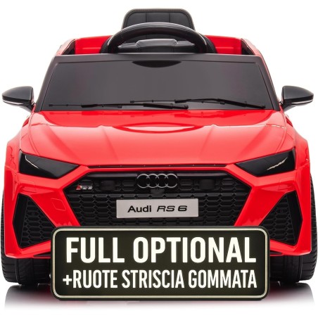 Auto Macchina Elettrica per Bambini 12V Audi RS 6 Sedile Pelle con Telecomando  