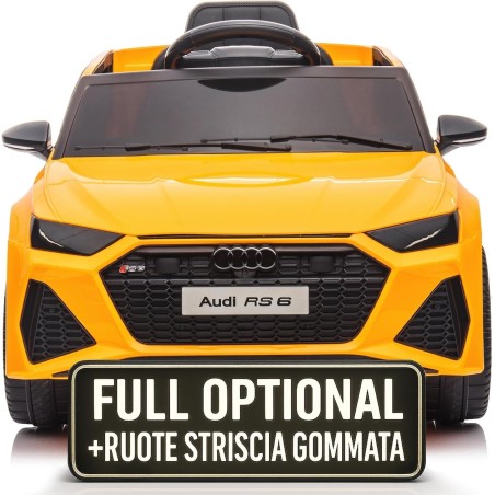 Auto Macchina Elettrica per Bambini 12V Audi RS 6 Sedile Pelle con Telecomando  