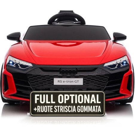 Auto Macchina Elettrica per Bambini 12V Audi RS e-tron GT Sedile Pelle con Telecomando Rossa