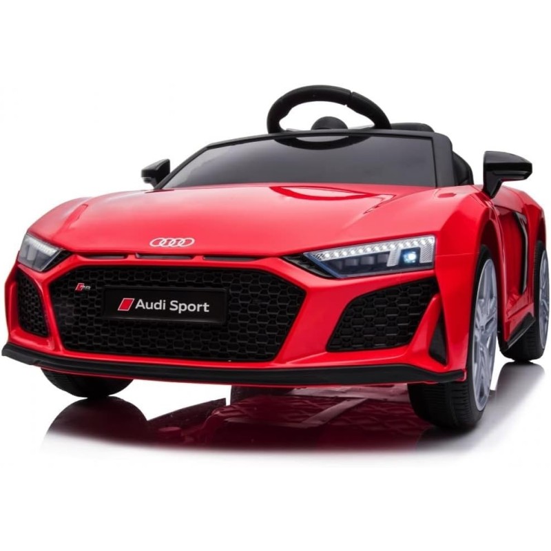 Auto Macchina Elettrica 12V NEW Audi R8 Spyder per Bambini Led MP3 con Telecomando Sedile in pelle Rossa