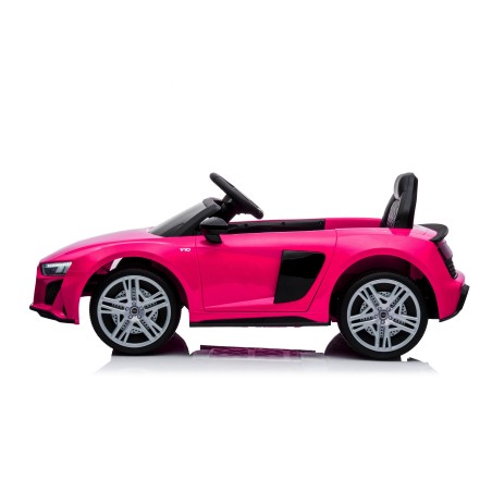 Auto Macchina Elettrica 12V NEW Audi R8 Spyder per Bambini Led MP3 con Telecomando Sedile in pelle Rosa