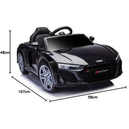 Auto Macchina Elettrica 12V NEW Audi R8 Spyder per Bambini Led MP3 con Telecomando Sedile in pelle Nera