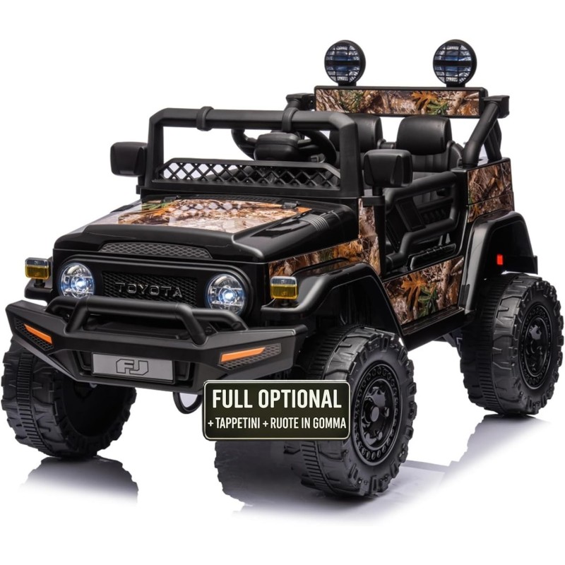 Auto Macchina Elettrica Jeep Toyota Fj Cruiser 12V Ruote in Gomma Full Optional Sedile Pelle Porte Apribili Telecomando