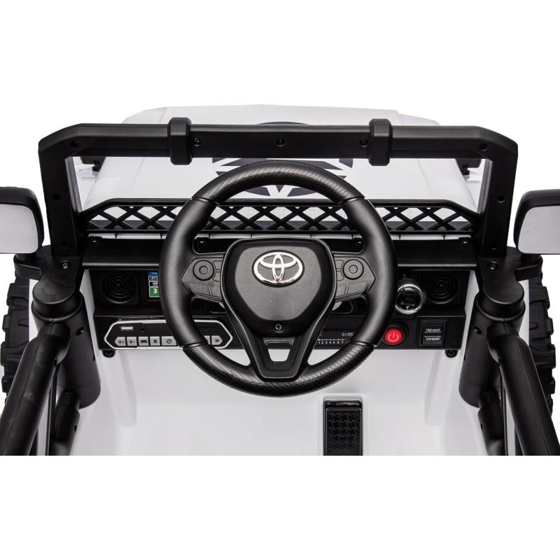 Auto Macchina Elettrica Jeep Toyota Fj Cruiser 12V Ruote in Gomma Full Optional Sedile Pelle Porte Apribili Telecomando Bianca