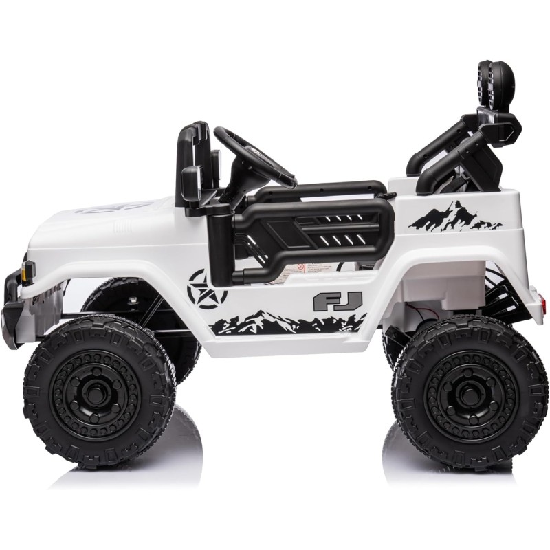 Auto Macchina Elettrica Jeep Toyota Fj Cruiser 12V Ruote in Gomma Full Optional Sedile Pelle Porte Apribili Telecomando Bianca